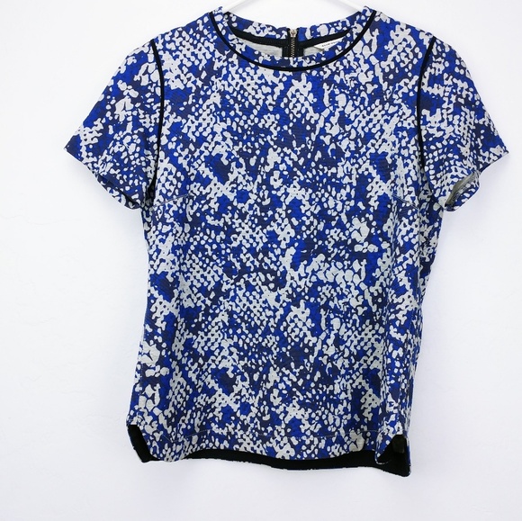 Club Monaco Tops - Club Monaco blue / grey zipper back thick cotton t